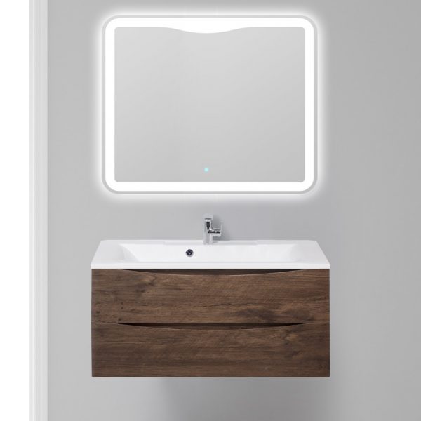 BelBagno - Тумба с раковиной подвесная  MARINO 100 Rovere Moro, раковина белая