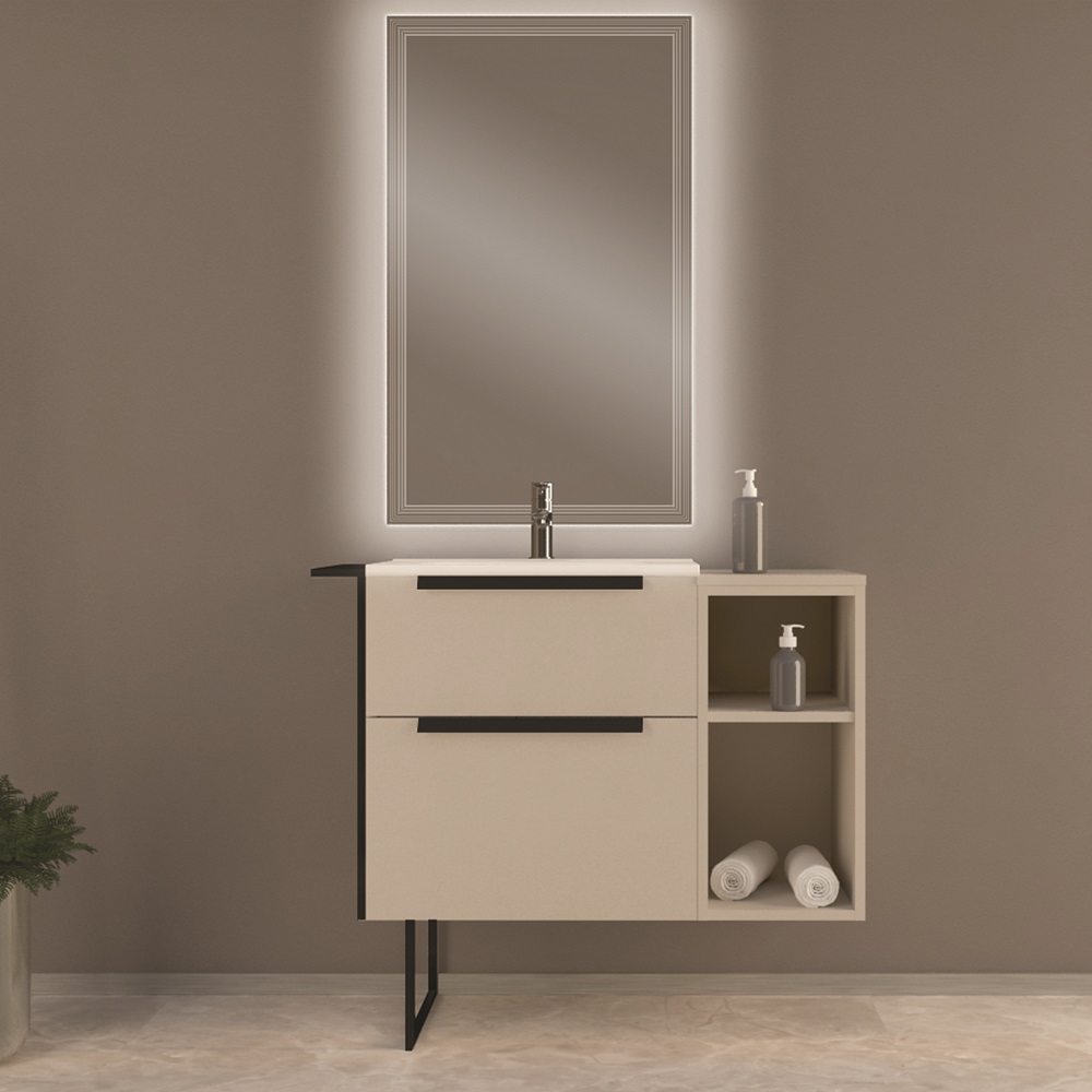 Тумба с раковиной подвесная CEZARES URBAN 60 Spatolato Bianco