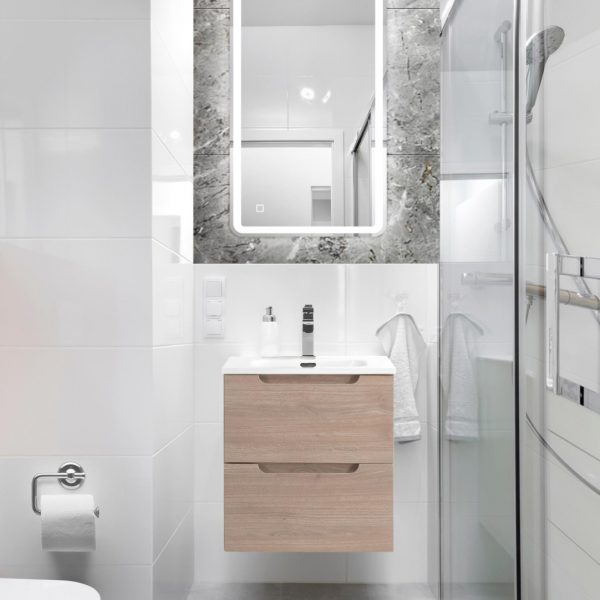 BelBagno - Тумба с раковиной подвесная  ETNA 50 Rovere Grigio, раковина белая