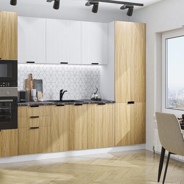 Кухня Vivat - Евро Лайн-01 Белый/Дуб песочный