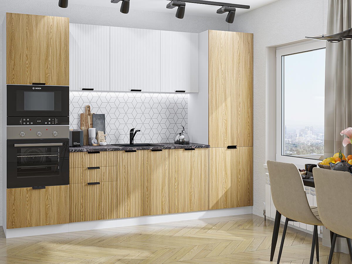 Евро Лайн-01 Белый/Дуб песочный