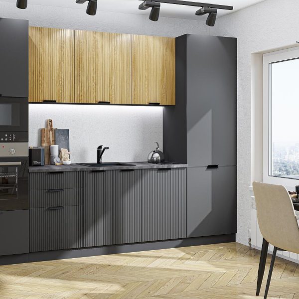 Кухня Vivat - Евро Лайн-01 Дуб песочный/Антрацит