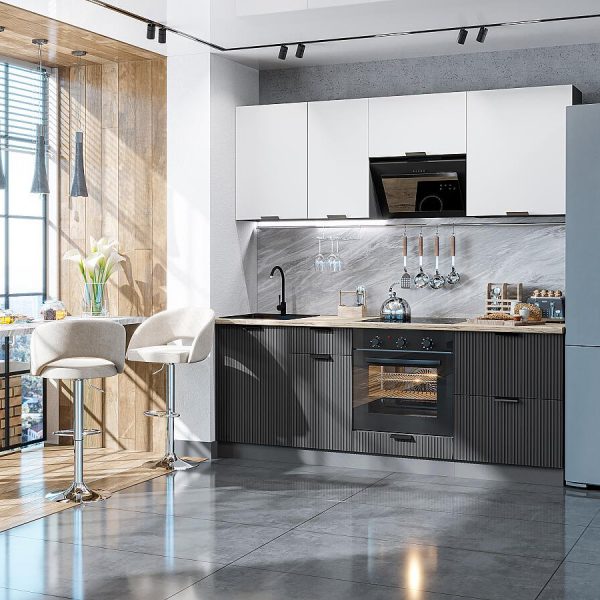 Кухня Vivat - Евро Лайн-02 Белый/Антрацит