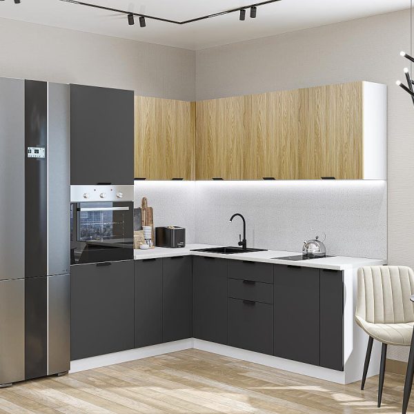 Кухня Vivat - Евро Лайн-04 Дуб песочный/Антрацит