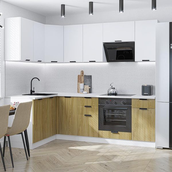 Кухня Vivat - Евро Лайн-05 Белый/Дуб песочный