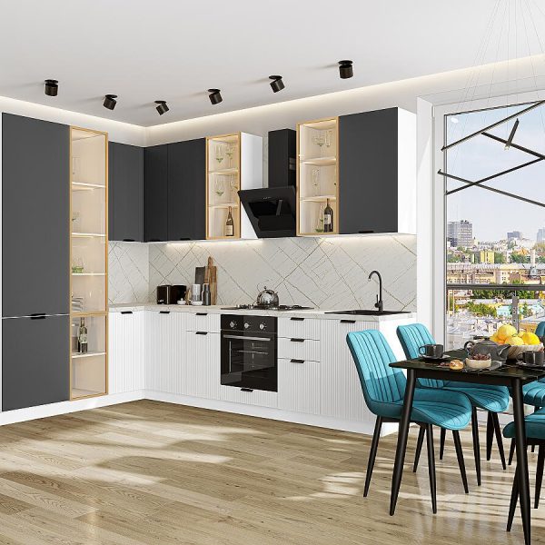 Кухня Vivat - Евро Лайн-07 Антрацит/Белый