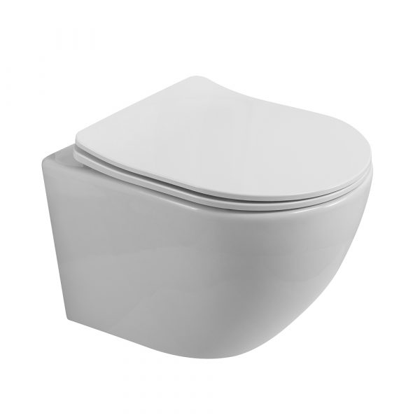 BelBagno - Унитаз подвесной безободковый с сиденьем  UNO 2.1 BB7006CHR/SC