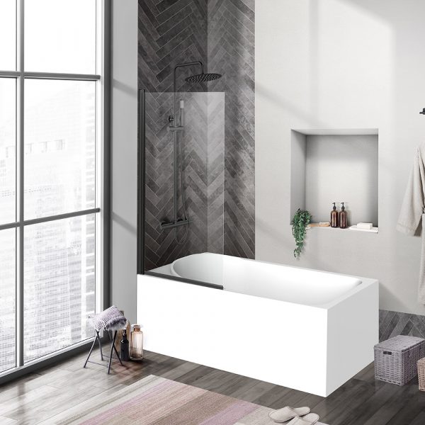 BelBagno - Душевая шторка на ванну  UNO-V-1-90/150-C-NERO