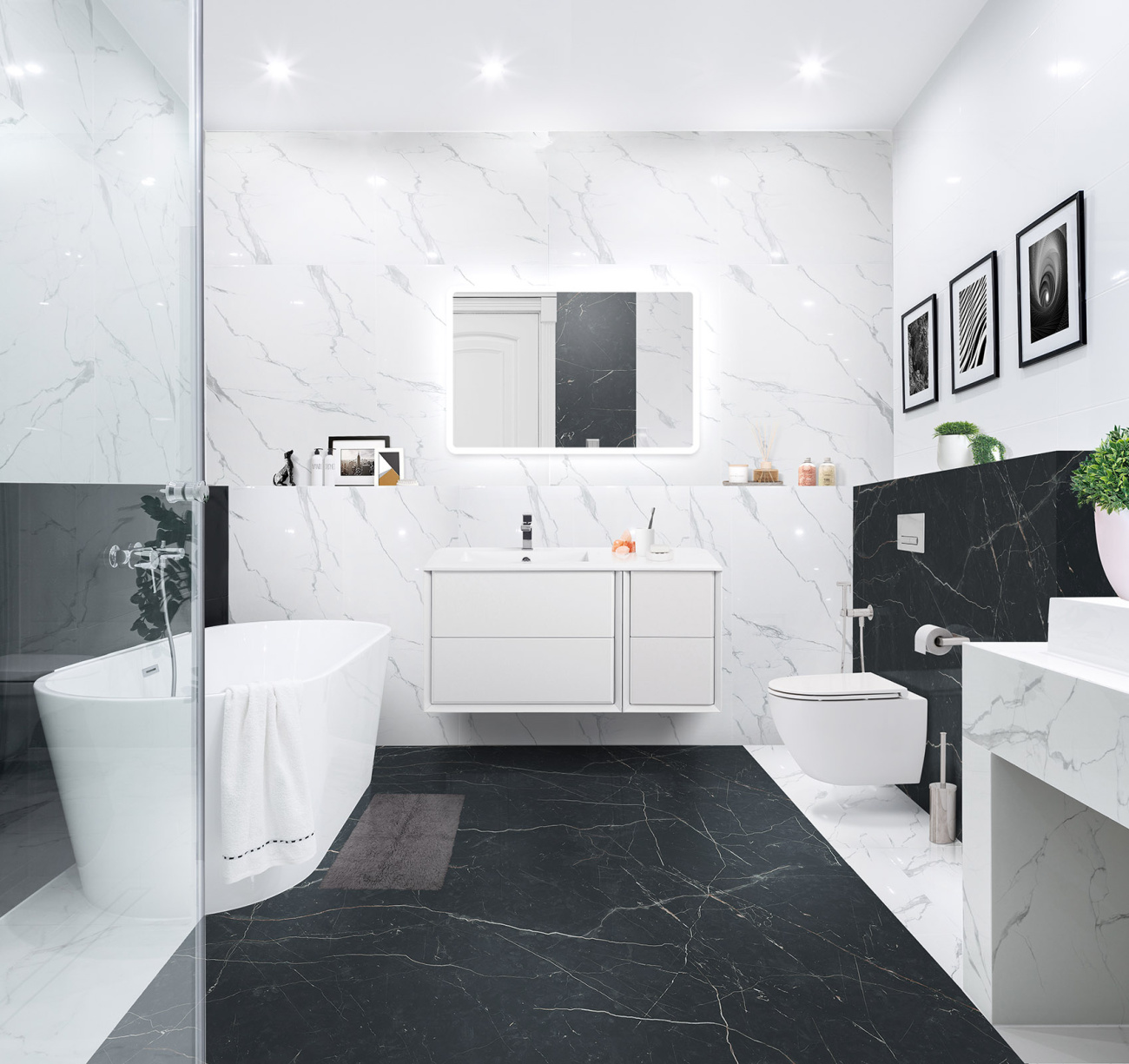 Тумба с раковиной подвесная CEZARES BELLAGIO 106 Bianco Opaco, левостороняя