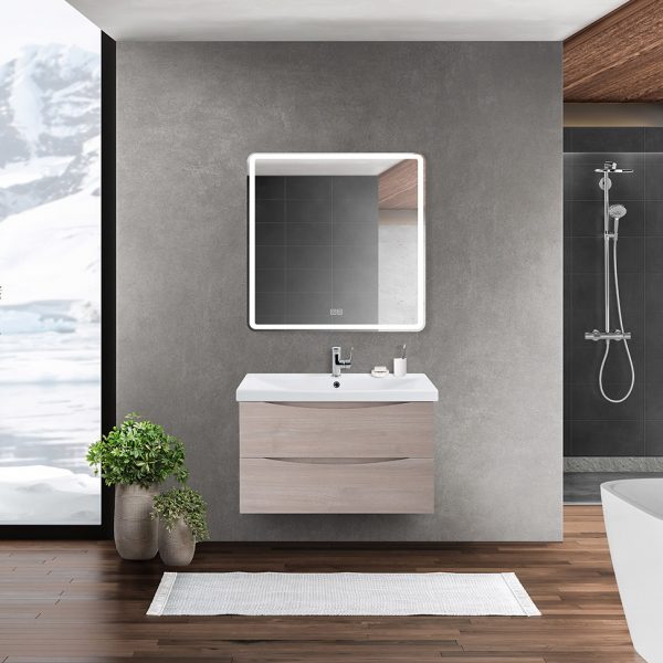 BelBagno - Тумба с раковиной подвесная  MARINO-CER 80 Rovere Grigio, раковина белая