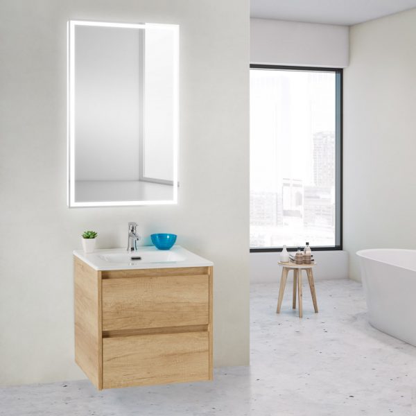 BelBagno - Тумба с раковиной подвесная  KRAFT 39 50 Rovere Nebrasca Nature, раковина белая