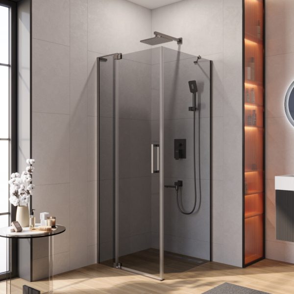 CEZARES - Душевой уголок  SLIDER-AH-1-80-70/80-GRIGIO-GM