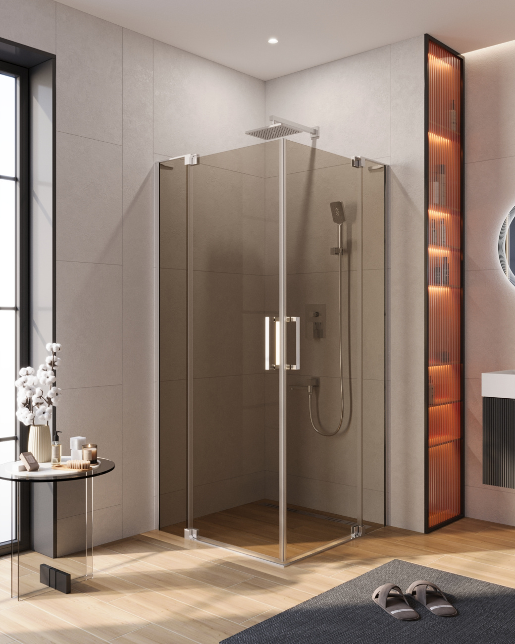 Душевой уголок CEZARES SLIDER-AH-2-90/100-100/110-BR-Cr