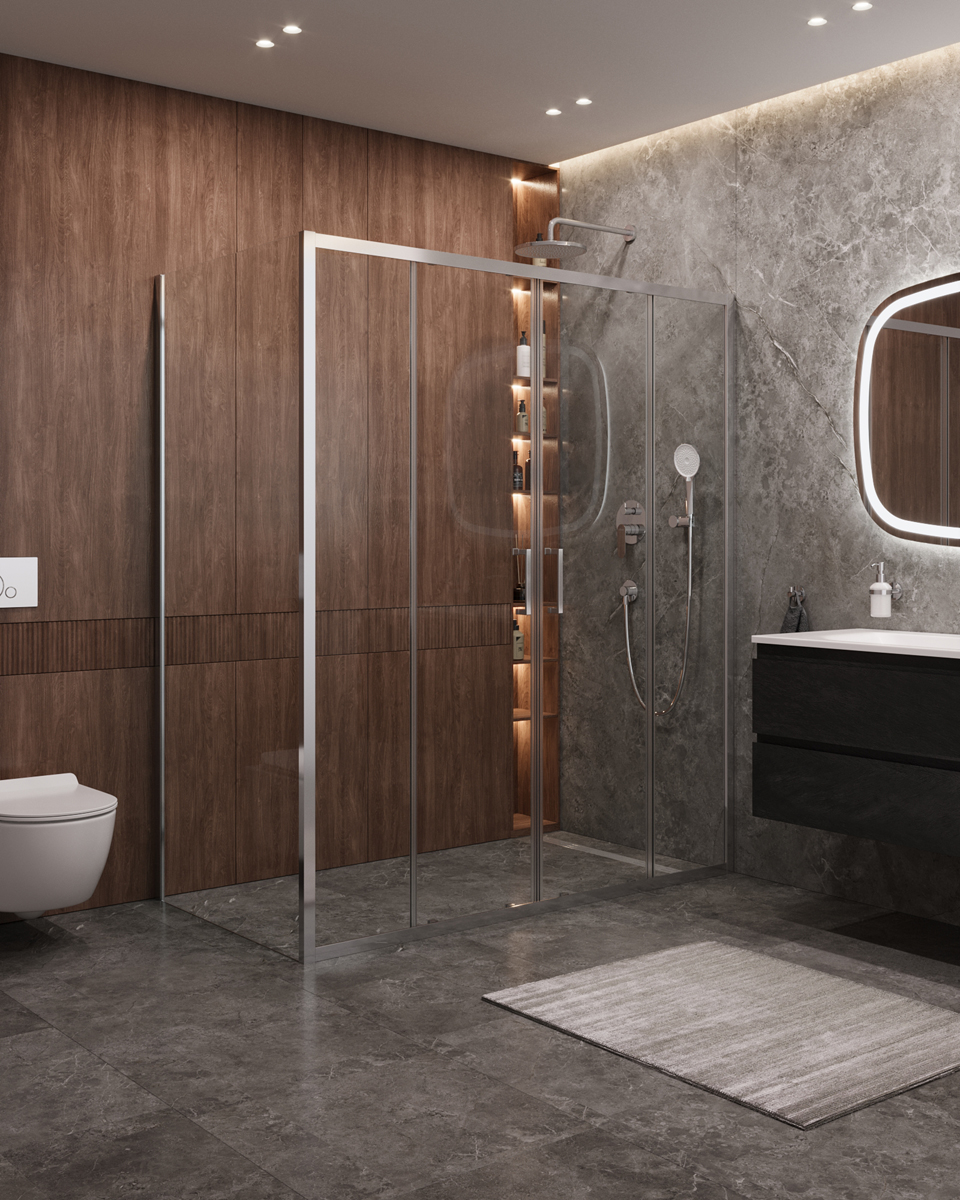 Душевой уголок CEZARESMOLVENO-AH-2/1-170/90-C-Cr-IV