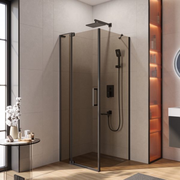 CEZARES - Душевой уголок  SLIDER-AH-1-80-70/80-BR-NERO