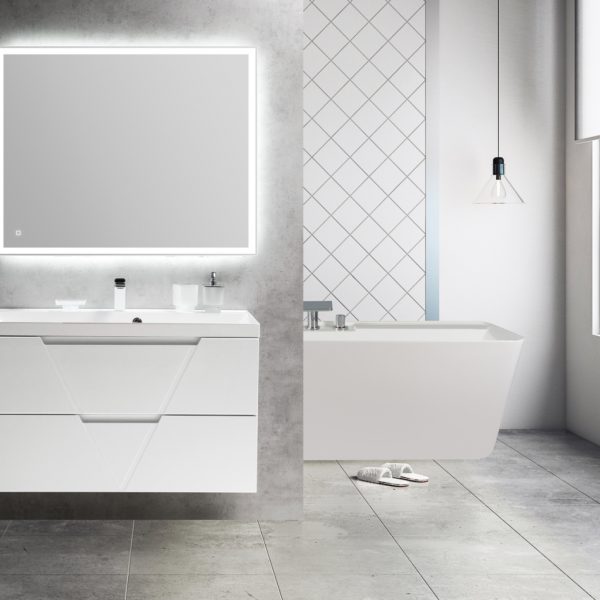 BelBagno - Тумба с раковиной подвесная  VITTORIA 100 Bianco Lucido-P, раковина белая