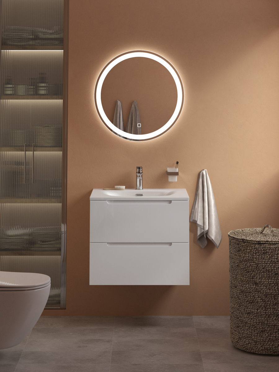 Тумба с раковиной подвесная BelBagno ETNA 39 70 Bianco Lucido, раковина белая BB-8099-3-70