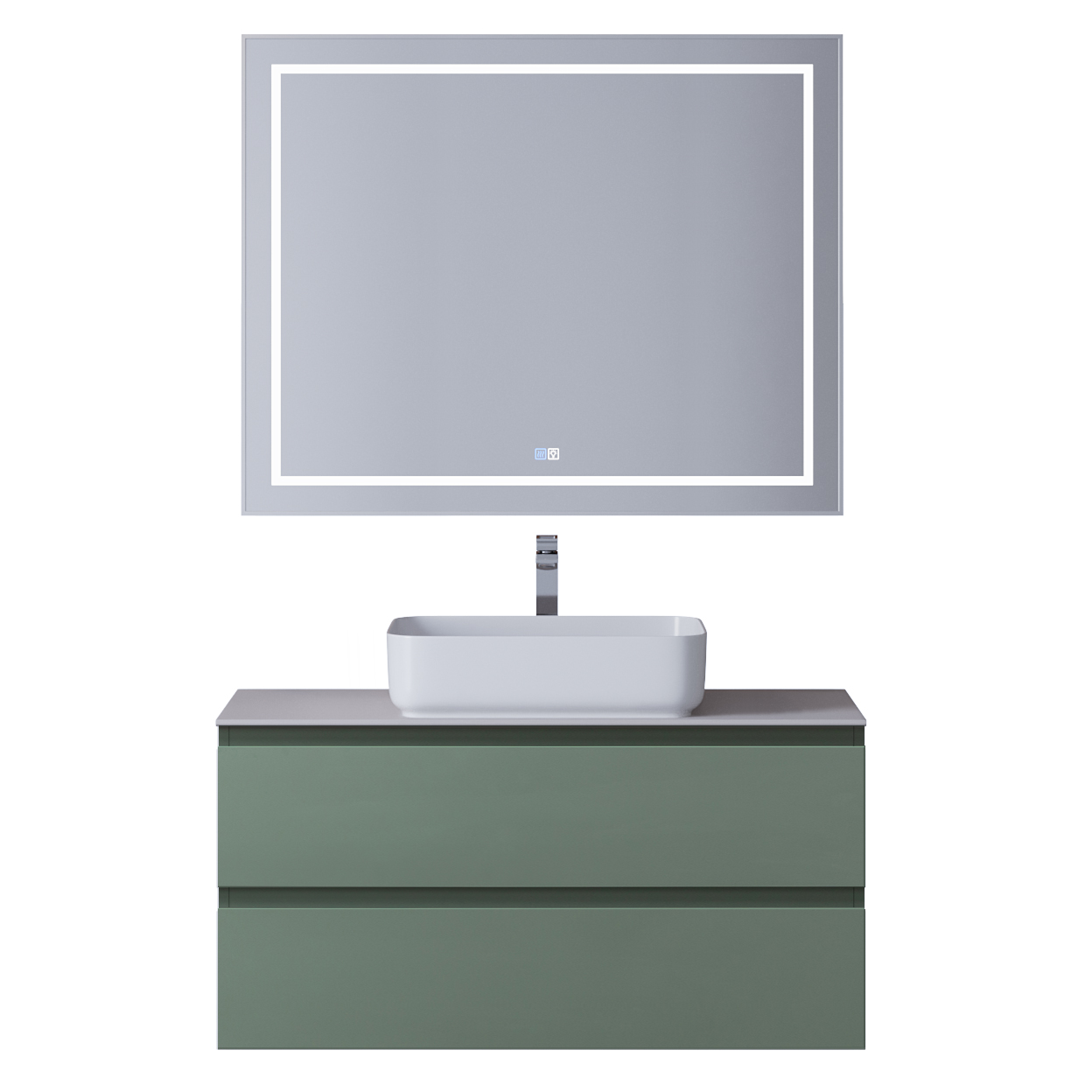 Тумба со столешницей подвесная BelBagno KRAFT 100 Еловый Матовый, столешница KEP-100-BO