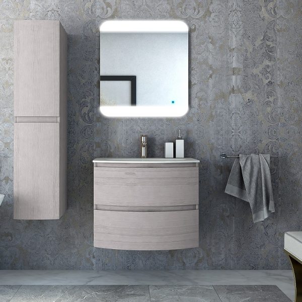 CEZARES - Тумба с раковиной подвесная  VAGUE 70 Rovere Sbiancato