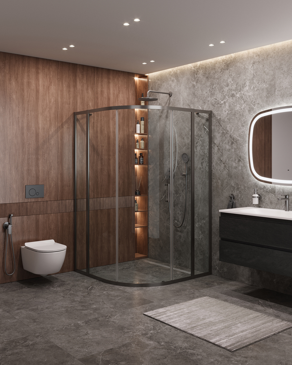 Душевой уголок CEZARES MOLVENO-R-11-90+20-C-GM-IV