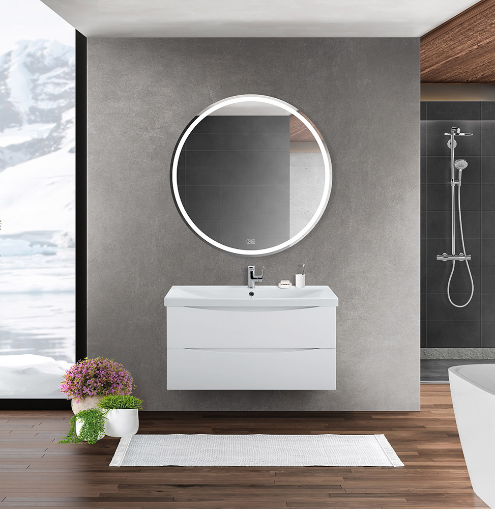 Тумба с раковиной подвесная BelBagno MARINO-CER 90 Bianco Lucido , раковина белая