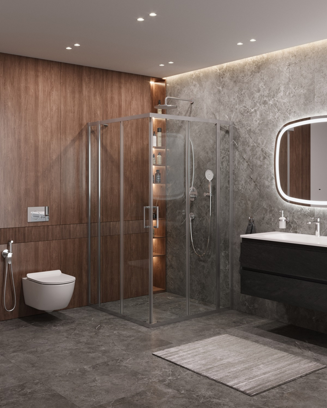 Душевой уголок CEZARES MOLVENO-A-22-80+30-C-Cr-IV