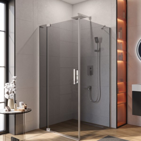 CEZARES - Душевой уголок  SLIDER-AH-1-100-90/100-GRIGIO-Cr