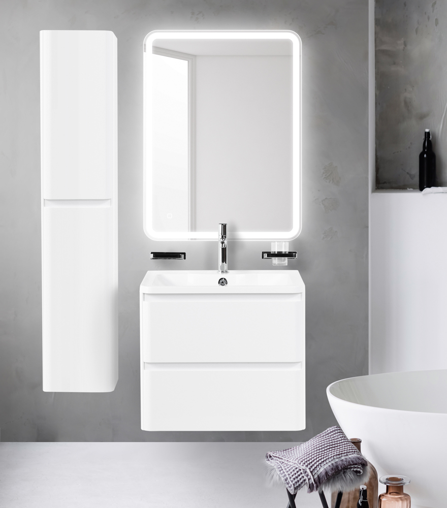 Тумба с раковиной подвесная BelBagno ALBANO 70 Bianco Lucido, раковина белая