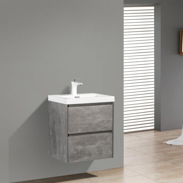 BelBagno - Тумба с раковиной подвесная  PIETRA MINI 50 Stucco Cemento, раковина белая