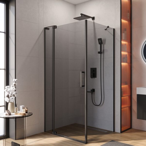 CEZARES - Душевой уголок  SLIDER-AH-1-90-100/110-GRIGIO-NERO