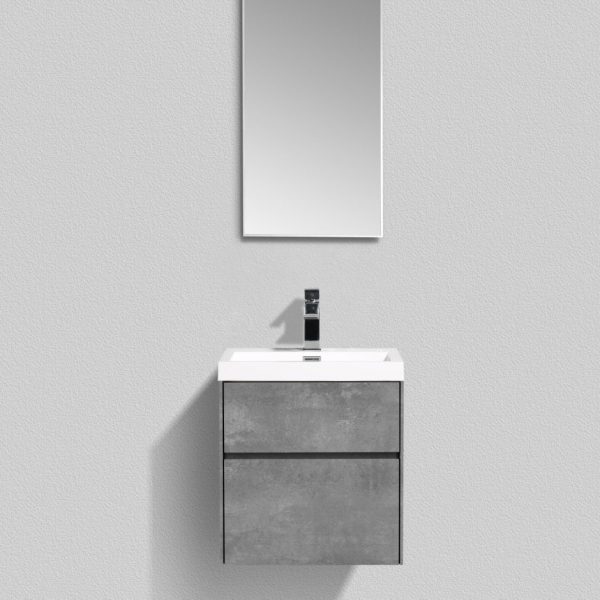 BelBagno - Тумба с раковиной подвесная  PIETRA MINI 50AS Stucco Cemento, раковина белая