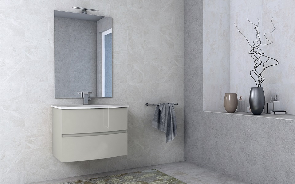 Тумба с раковиной подвесная CEZARES DALILA 75 Grigio Lucido