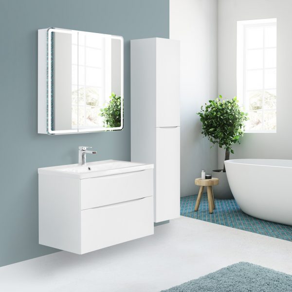 BelBagno - Тумба с раковиной подвесная  MARINO-H60 70 Bianco Lucido, раковина белая