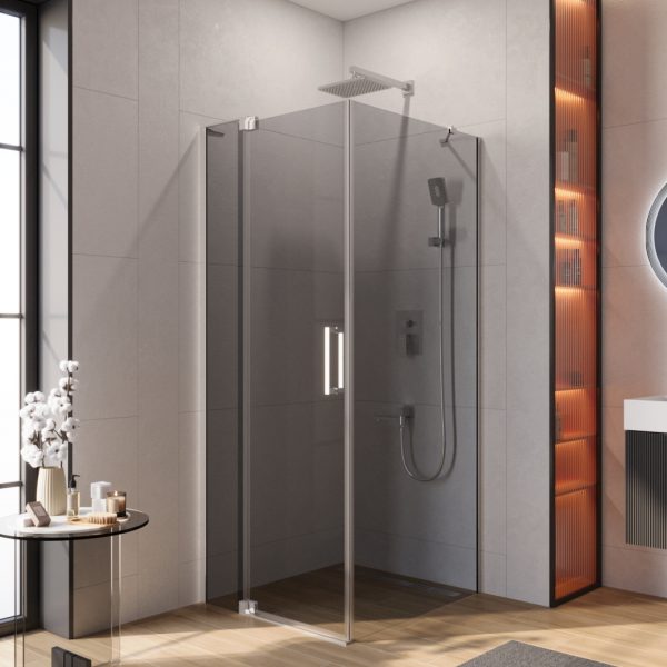 CEZARES - Душевой уголок  SLIDER-AH-1-90-80/90-GRIGIO-Cr
