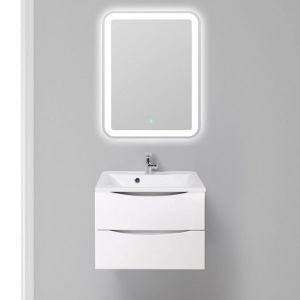 BelBagno - Тумба с раковиной подвесная  MARINO 65 Bianco Lucido, раковина белая