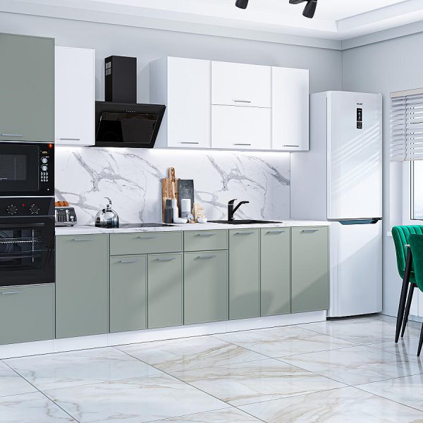 Кухня Vivat - Квадро-01 Белый/Аквамарин