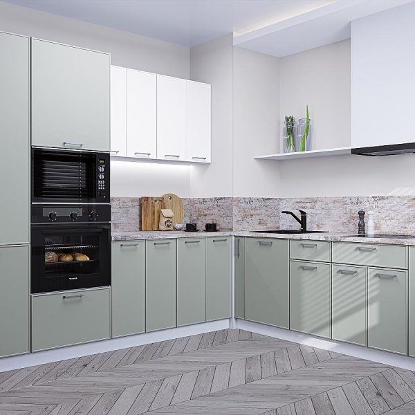 Кухня Vivat - Квадро-02 Белый/Аквамарин