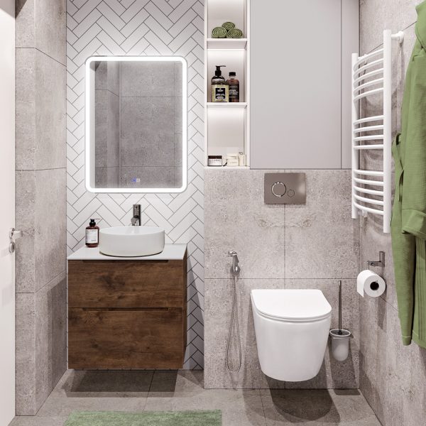 BelBagno - Тумба со столешницей и накладной раковиной подвесная  ETNA-H60 70 Rovere Moro