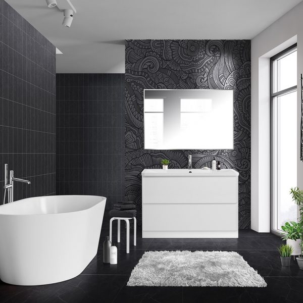 BelBagno - Тумба с раковиной напольная  ALBANO 120 Bianco Lucido, раковина белая