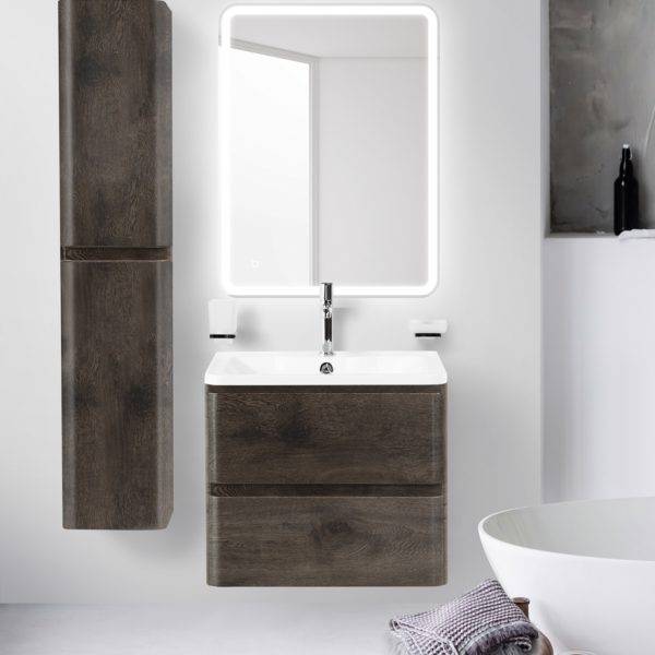 BelBagno - Тумба с раковиной подвесная  ALBANO 70 Rovere Nature Grigio, раковина белая