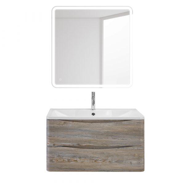 BelBagno - Тумба с раковиной подвесная  ACQUA 80 Pino Scania, раковина белая