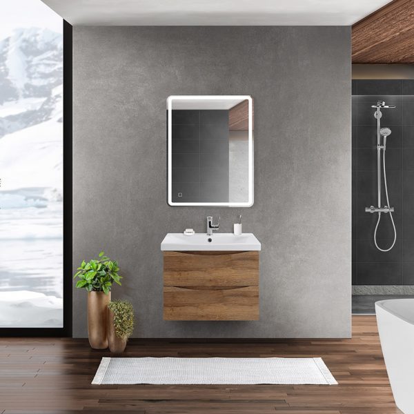 BelBagno - Тумба с раковиной подвесная  MARINO-CER 60 Rovere Rustico, раковина белая