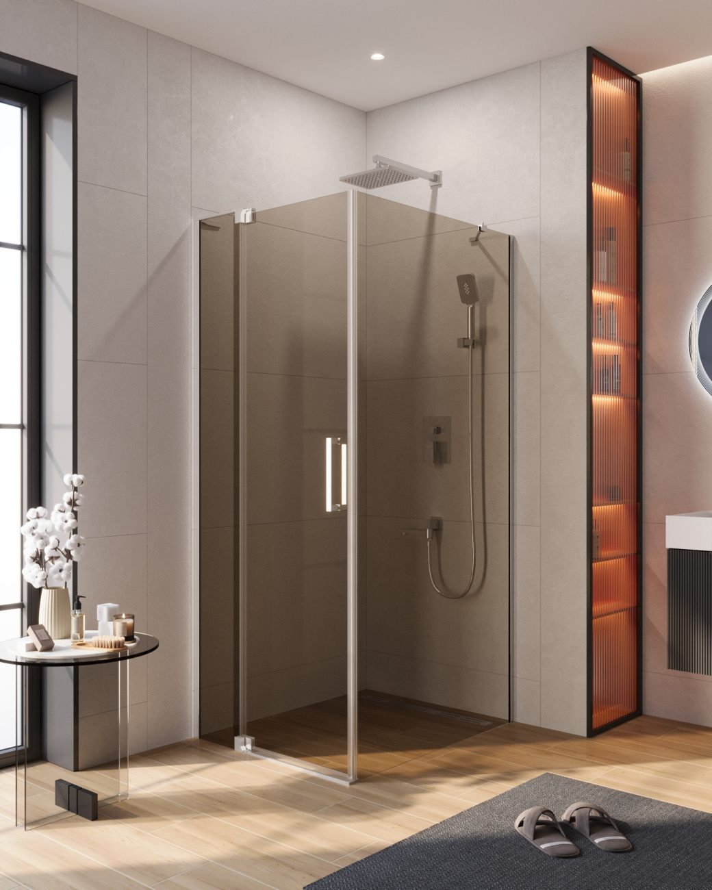 Душевой уголок CEZARES SLIDER-AH-1-100-70/80-BR-Cr