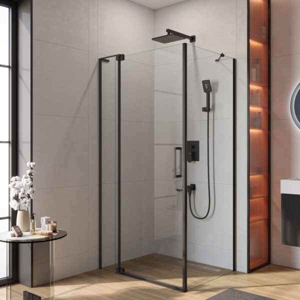 CEZARES - Душевой уголок  SLIDER-AH-1-80-90/100-C-NERO