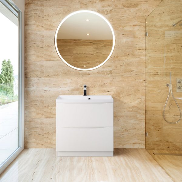 BelBagno - Тумба с раковиной напольная  MARINO 70 Bianco Lucido, раковина белая