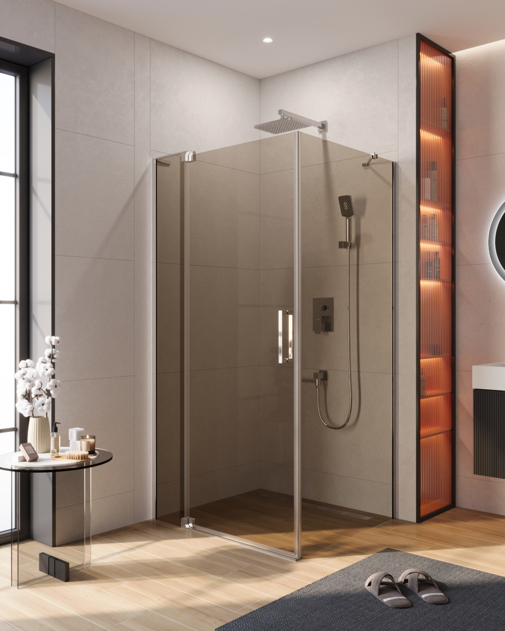 Душевой уголок CEZARES SLIDER-AH-1-90-100/110-BR-Cr