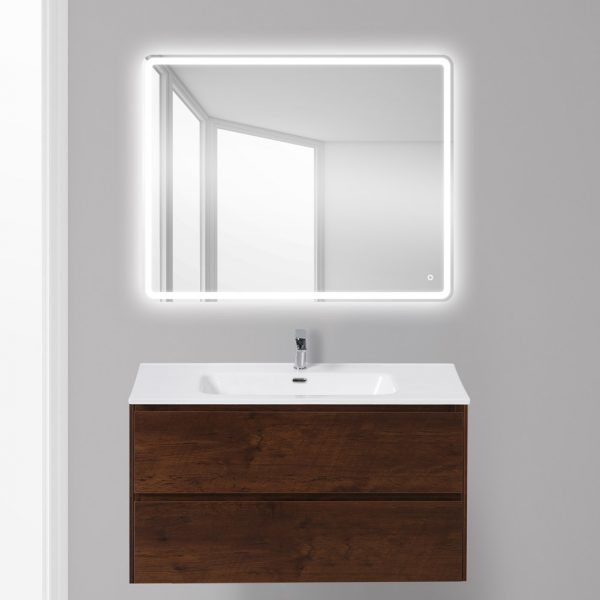 BelBagno - Тумба с раковиной подвесная  PIETRA 100 Polissandro, раковина белая