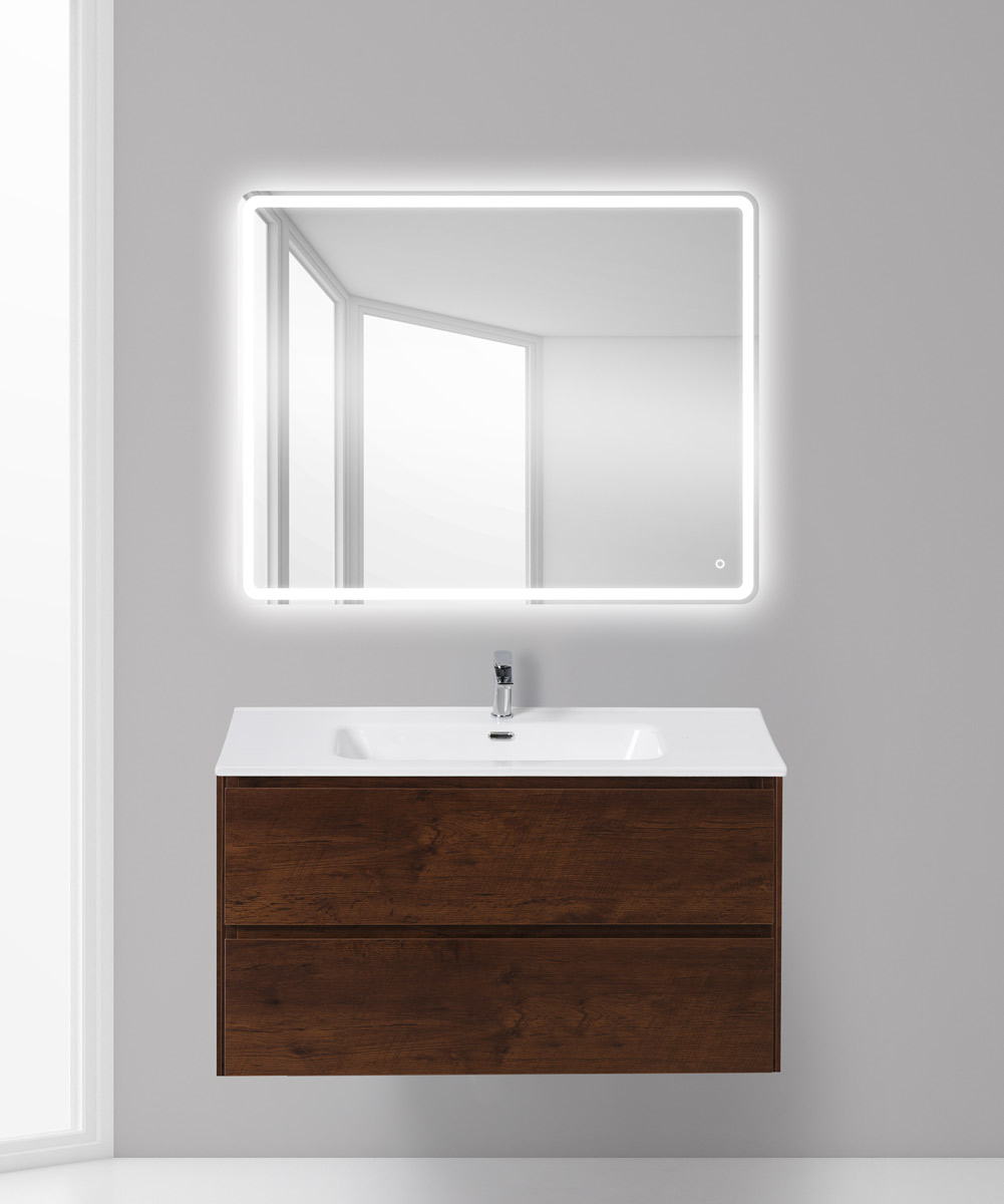 Тумба с раковиной подвесная BelBagno PIETRA 100 Polissandro, раковина белая