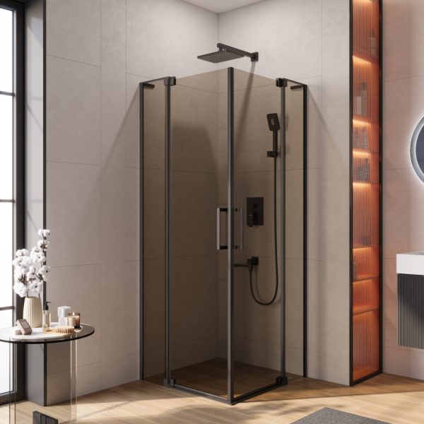 CEZARES - Душевой уголок  SLIDER-A-2-70/80-BR-NERO