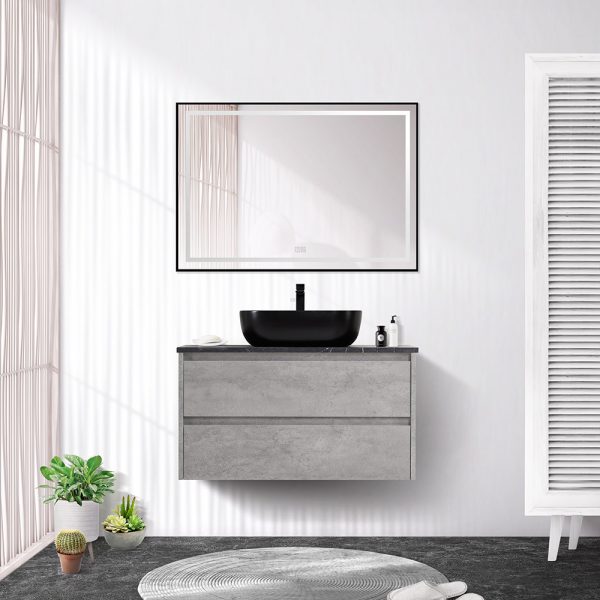 BelBagno - Тумба со столешницей подвесная  KRAFT 80 Cemento Grigio